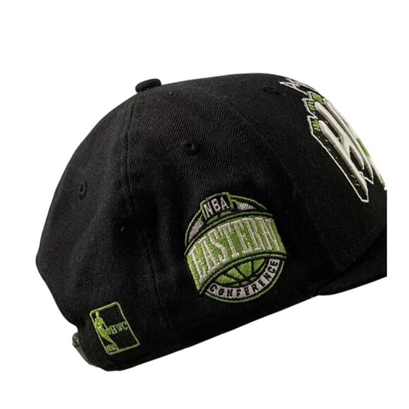 Vintage Atlanta Hawks Hat Cap Snap Back NBA Basketball Black Green New Era 90s - Picture 5 of 5